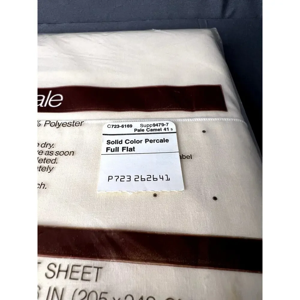 Vintage Percal Full Flat Sheet JCPenny NOS